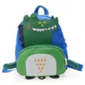 Cute dinosaur cartoon children backpack for kindergarten boys, anti-lost toddler school bag - Blue