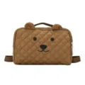 Leuke beren kinderrugzak, gewatteerde bruine canvas kinderschoudertas met oren en tas - Khaki