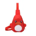 Cute cartoon duck children sling bag, red nylon chest bag for boys and girls kids daily use. - Red