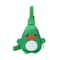 Joli sac de poitrine en nylon motif canard de dessin animé pour enfants garçons et filles. - Vert