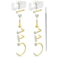 Vista detallada del kit piercing nasal desechable, con herramientas seguras y tachuelas de cristal. - Estilo D (Pistola Doble Con Herramientas Auxiliares)