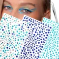Y2K Festival Strass Gesichtsaufkleber Detail mit blauen Steinen und Pinzette Make-up. - 4-teiliges Set / Blau