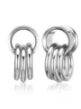 Stainless steel ear weight plugs and tunnels featuring hanging hoop rings for piercing styles. - 12mm / Silver