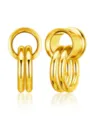 1 pair gold stainless steel ear gauges tunnels with hanging rings body piercing jewelry - 10mm / Gold