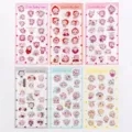Cute cartoon stickers set for journaling diary DIY album decoration and craft projects. - Pink Peach - No. S40