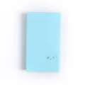Light blue business card holder, large capacity card album with cute emoticon design. - Teal
