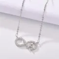 Silver plated cubic zirconia infinity tower necklace elegant fashion jewelry for women everyday wear - White Zircon Silver Plated