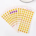 Cute emoji stickers mini yellow face expression sticker sheets for phone crafts pack set - 12 Sheets Pack