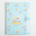 Cute cartoon duck A4 expanding file folder PP document organizer with snap closure - Blue
