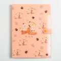 Cute cartoon duck A4 accordion folder, peach pink 5-pocket document organizer file bag. - Orange