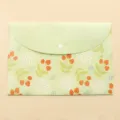 A4 plastic waterproof document envelope file folder with snap button and cute floral pattern. - Floral Green