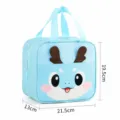 Cute cartoon dragon insulated lunch bag for students and office workers in light blue color. - Light Blue Small Dragon