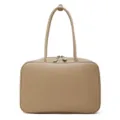 Borsa a spalla minimalista in pelle beige, elegante borsa Boston con manico superiore per donna. - 35*12*23cm / Albicocca
