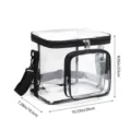 Sac à lunch transparent trousse de maquillage sac bandoulière étanche pour voyage - Sac bandoulière transparent carré noir