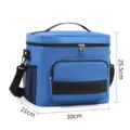 Blue oxford cloth portable insulated lunch bag large capacity cooler bag with shoulder strap. - Sapphire Blue