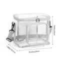 Sac bandoulière transparent en PVC avec fermeture éclair et poche avant pour usage quotidien. - Sac bandoulière transparent carré gris