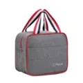 Insulated lunch bag waterproof thermal bento tote cooler handbag for office work daily use. - Piped Thermal Bag / Gray