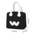 Koreaanse minimalistische bento-lunchtas, grote capaciteit canvas handtas voor studenten. - Zwart