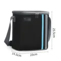 Zwarte geïsoleerde lunchtas met schouderriem, duurzame koeltas van 23x15.5x25.5 cm groot. - Blauw