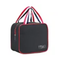 Insulated lunch bag waterproof thermal bento tote bag with front pocket for office daily use - Piped Thermal Bag / Black