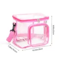Sac cosmétique transparent en PVC rose, grand sac de rangement pour un usage quotidien. - Sac bandoulière transparent carré rose vif