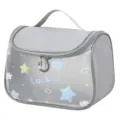 Frosted Waterproof Toiletry Bag Portable Cosmetic Storage Bag with Handle and Zipper - Gray