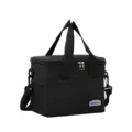 Black insulated cooler bag with shoulder strap, durable oxford fabric for camping, lunch, and picnic. - TG39 Medium Black 7L