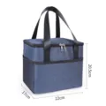 Blauwe geïsoleerde lunchtas met rits en gaasvak, draagbare koeltas voor dagelijks gebruik - TG31 marineblauw