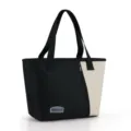 Stylish color-block insulated lunch bag tote with zipper closure and durable top handles. - Black - Color Block Zippered T-Shape Bag