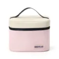 Color-block double layer lunch bag insulated food storage container portable bento bag for women - Pink - Color Block Square Lunch Bag