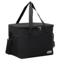 Black insulated cooler bag lunch box portable oxford camping bento storage bag for outdoor - TG39 Extra Large Black 22L