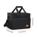 Large capacity insulated cooler bag waterproof picnic lunch bag for outdoor travel camping - L / Black