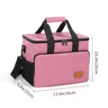Pink Insulated Lunch Bag Portable Oxford Cloth Cooler Bag for Camping Work Picnic - L / Rose Red