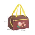 Japanse geisoleerde lunchtas, draagbare bento opbergtas met schattige bloemenprint, duurzaam. - Kleine koffiebruine tas Zomertijd