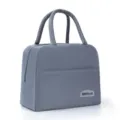 Effen grijze minimalistische draagbare lunchtas grote capaciteit geïsoleerde tas voor werk - Grijs