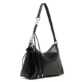Borsa a tracolla nera in pelle da donna, elegante borsa hobo con cinturino a catena. - Nero