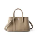 Borsa a secchiello in vera pelle da donna, elegante borsa a mano vintage con tracolla regolabile. - Grigio chiaro