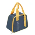 Geïsoleerde lunchtas voor kantoor en school, draagbare bento draagtas met gele handgrepen. - Marineblauw