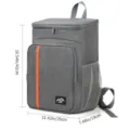 Grey insulated cooler backpack for outdoor picnic, waterproof thermal daypack with side pockets. - TH09 Cooler Backpack / 42x29x19cm / Gray