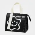 Geisoleerde lunchtas voor studenten, dikke draagbare bento tas, zwarte koeltas. - Zwart