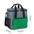 Grande borsa termica portatile per picnic, borsa frigo da campeggio grigia e verde. - Verde
