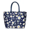 Blauwe margriet print geïsoleerde lunchtas draagbare oxford doek koeltas voor dagelijkse werk - Marine Madeliefje
