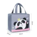 Leuke schattige panda geïsoleerde lunchtas draagbare thermische maaltijd tas voor school - Grijze panda