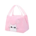 Roze Geïsoleerde Lunchtas Leuke Kat Bento Box Draagbare Picknick Voedsel Opslag Handtas - Roze Kat