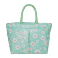 Groene madeliefje print geïsoleerde lunchtas, draagbare oxford stoffen bento tas voor werk. - Lichtgroene madeliefjes