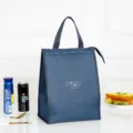 Dark Blue Insulated Lunch Bag Waterproof Oxford Cloth Portable Cooler Bag for Students Meal - Large Navy Blue