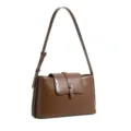 Borsa a tracolla marrone in vera pelle da donna, elegante borsa sottoascella vintage. - 26*7*15cm / Colore caramello