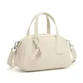 Borsa bowling in pelle bianca elegante borsa a mano hobo tracolla da donna chic - Superiore 21 * Inferiore 25 * 13 * 16 / Bianco avorio