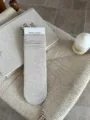 Calcetines slouch de punto acanalado liso casual para mujer, calcetería de algodón. - Talla única / Beige