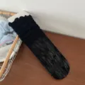 Schwarze Netzlace Mittelsocken süße stapelbare JK Stil atmungsaktive Strümpfe für Damen - Einheitsgröße / Schwarz